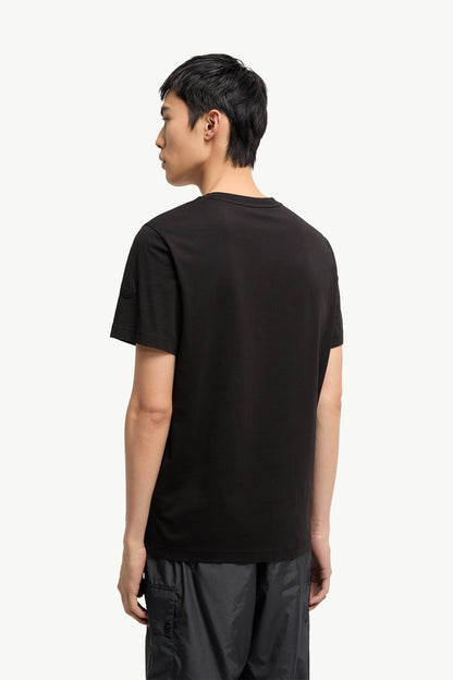 Moncler Logo Cotton Jersey T-Shirt Black Black