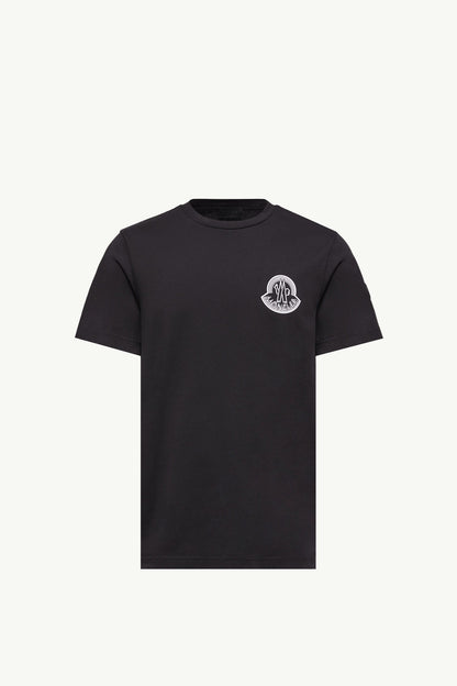 Moncler Logo Cotton Jersey T-Shirt Black Black