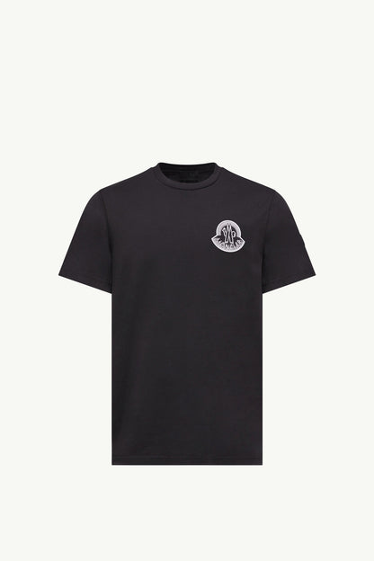 Moncler Logo Cotton Jersey T-Shirt Black Black