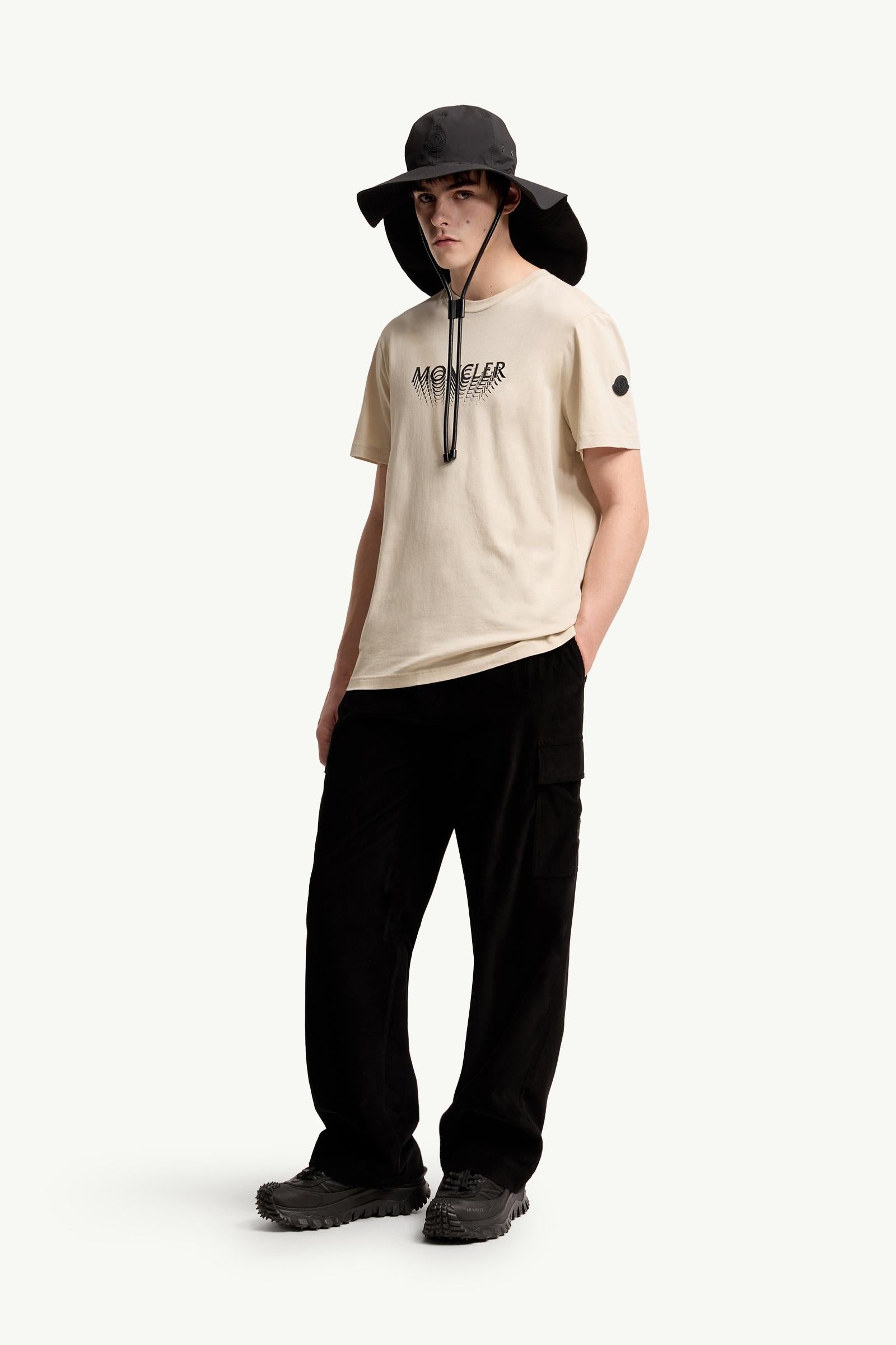 Moncler Logo Cotton Jersey T-Shirt Light Beige Light Beige