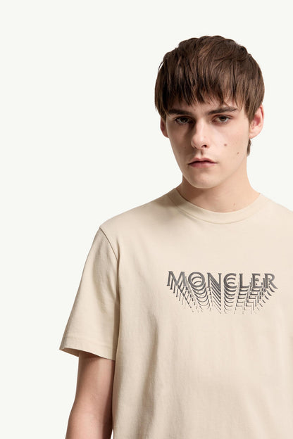 Moncler Logo Cotton Jersey T-Shirt Light Beige Light Beige