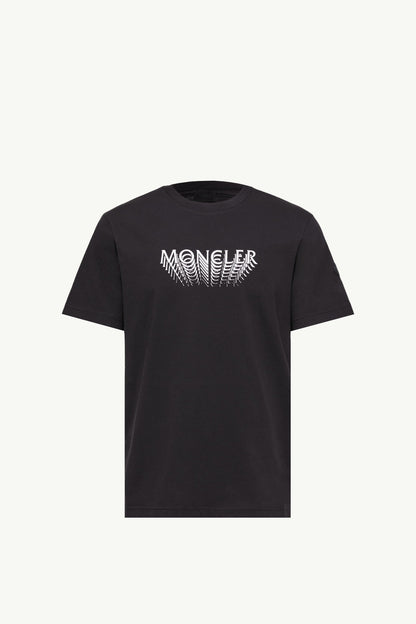 Moncler Logo Cotton Jersey T-Shirt Black Black