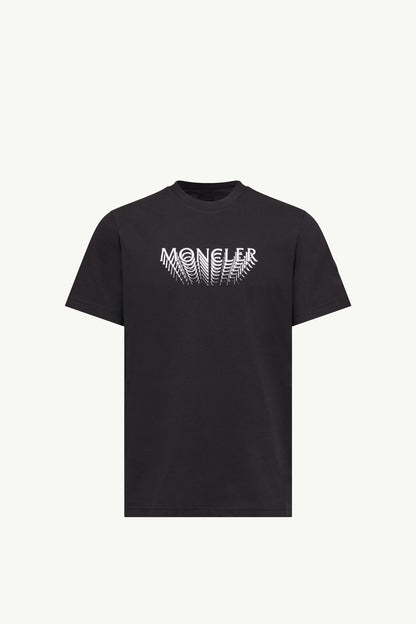 Moncler Logo Cotton Jersey T-Shirt Black Black