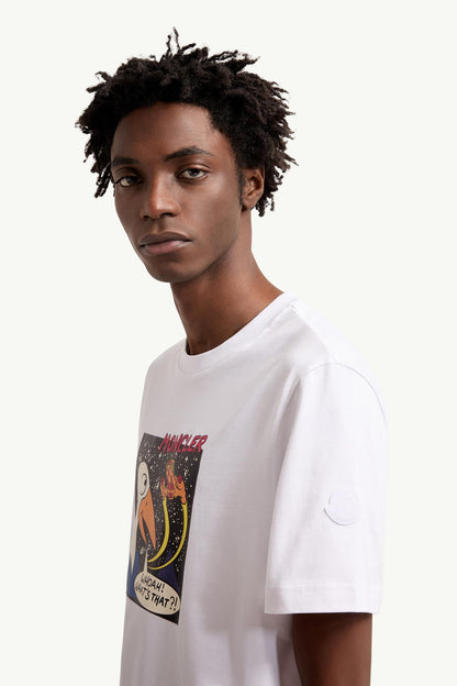 Moncler Space Monduck Cotton T-Shirt White White