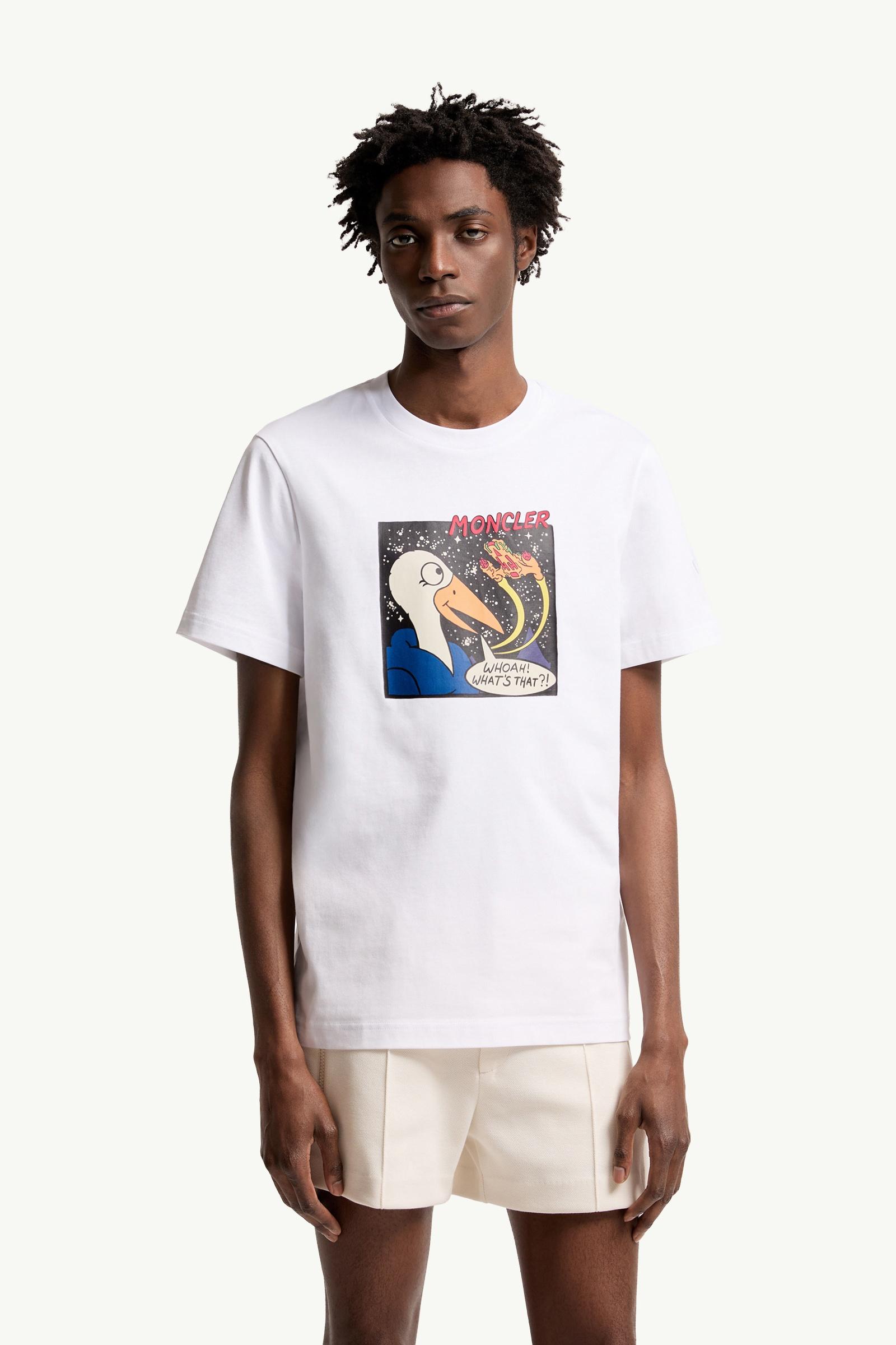 Moncler Space Monduck Cotton T-Shirt White White