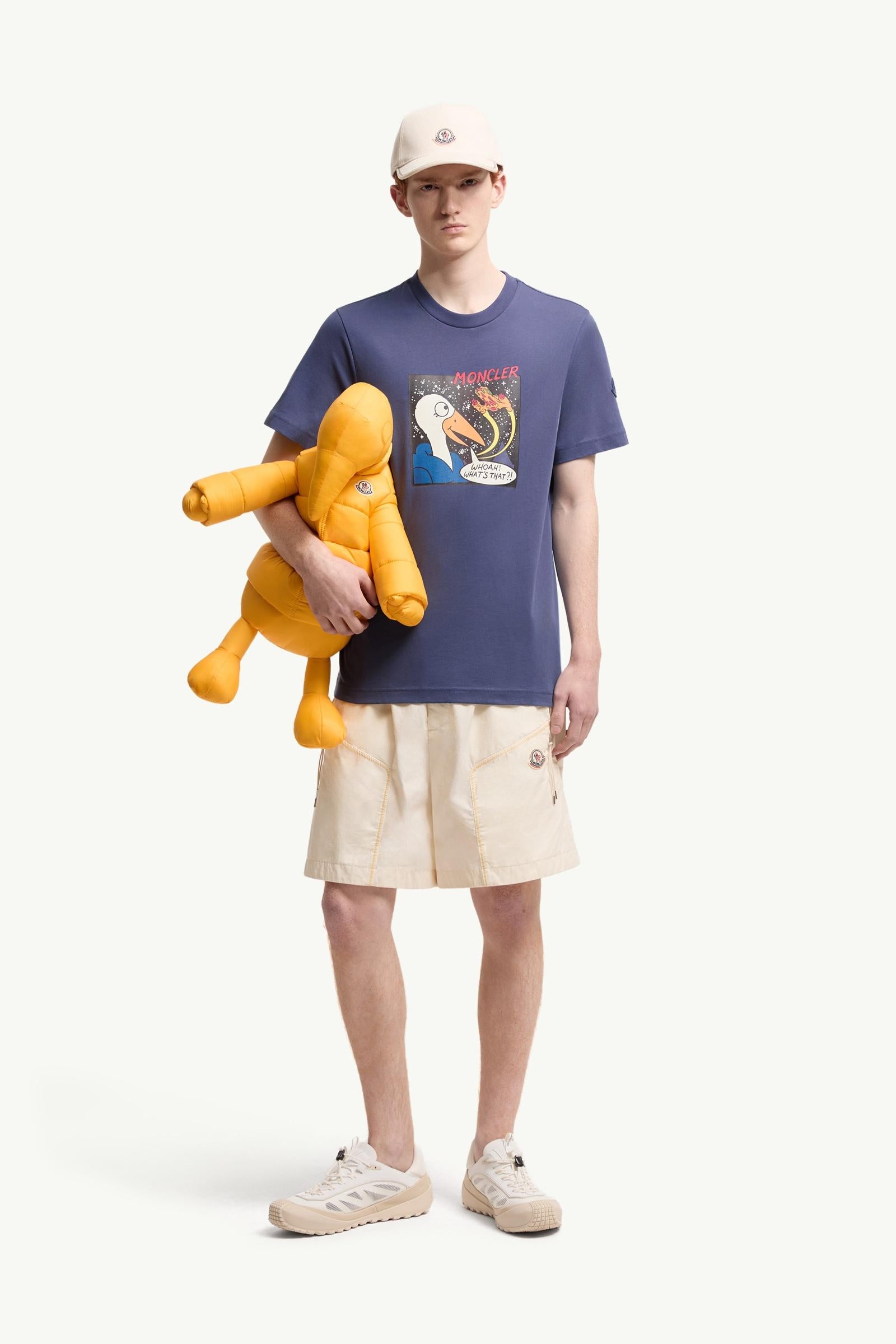 Moncler Space Monduck Cotton T-Shirt Cobalt Blue Cobalt Blue