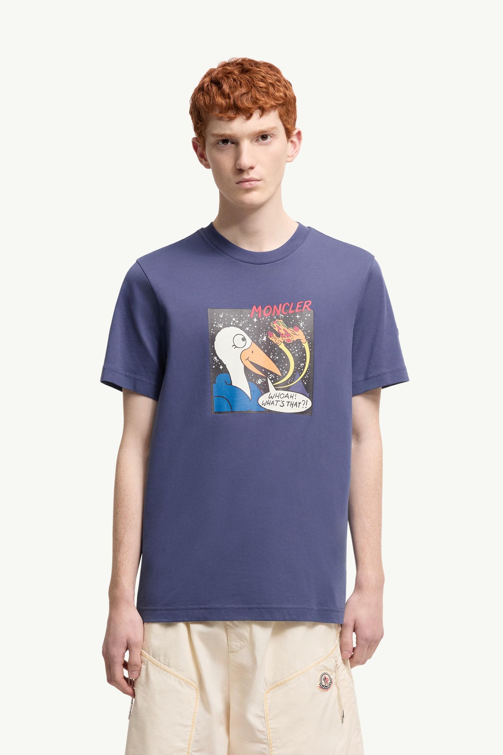 Moncler Space Monduck Cotton T-Shirt Cobalt Blue Cobalt Blue