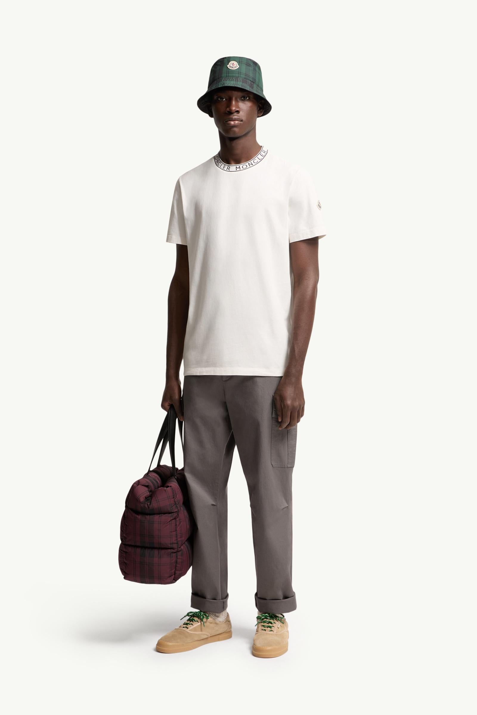 Moncler Logo-Trimmed Cotton T-Shirt Off White Off White