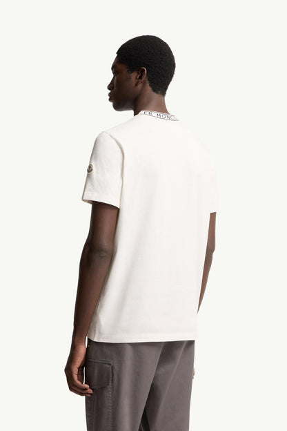 Moncler Logo-Trimmed Cotton T-Shirt Off White Off White