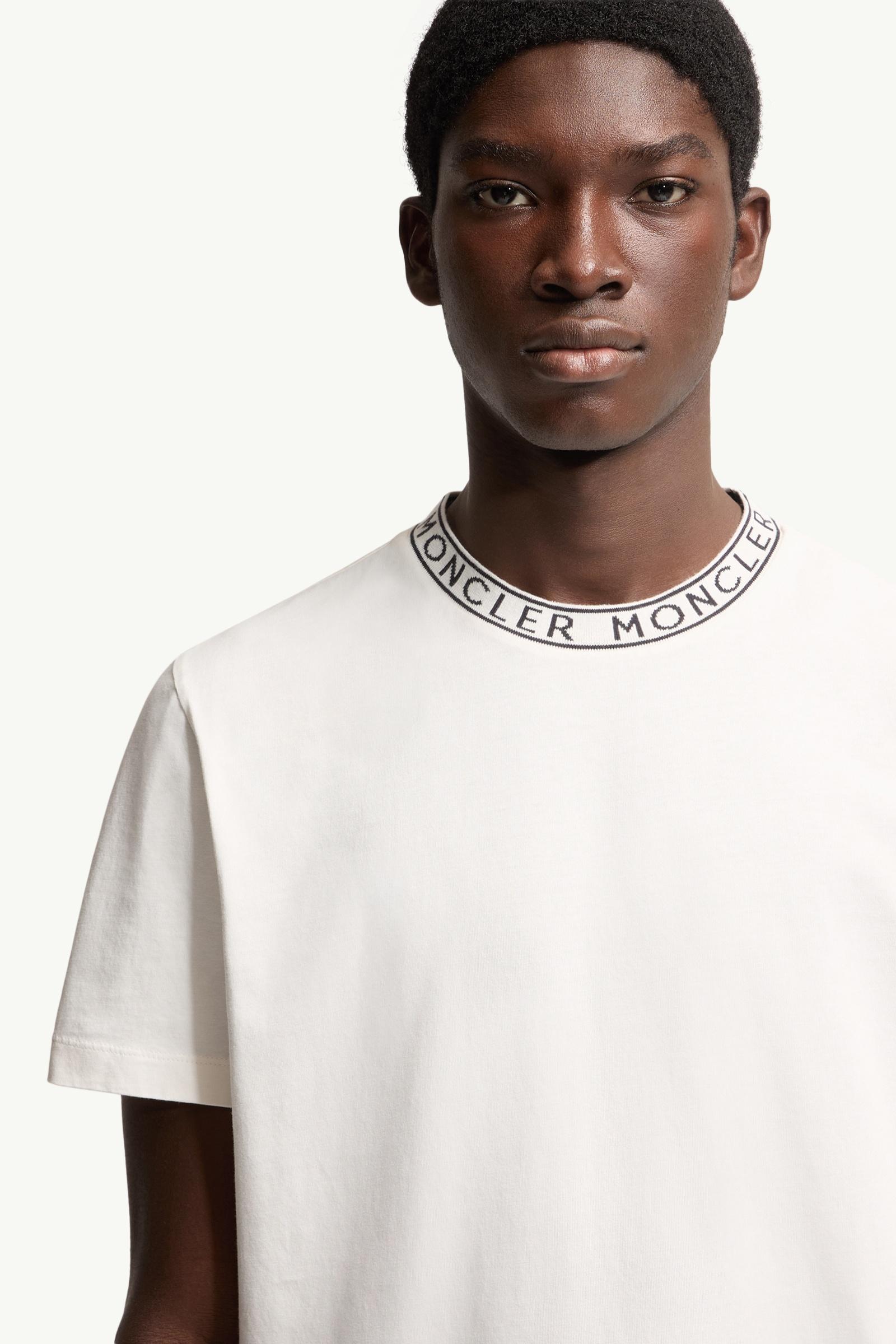 Moncler Logo-Trimmed Cotton T-Shirt Off White Off White