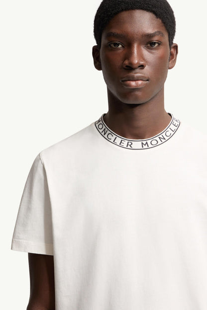 Moncler Logo-Trimmed Cotton T-Shirt Off White Off White