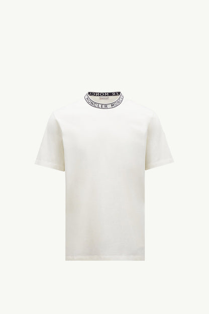 Moncler Logo-Trimmed Cotton T-Shirt Off White Off White