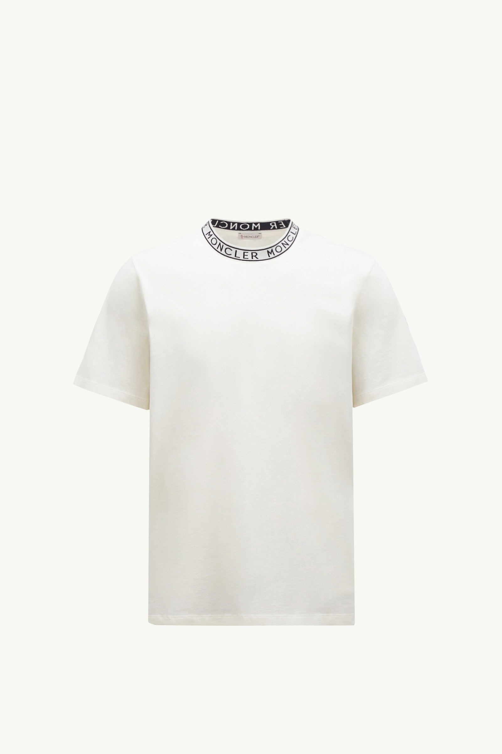Moncler Logo-Trimmed Cotton T-Shirt Off White Off White