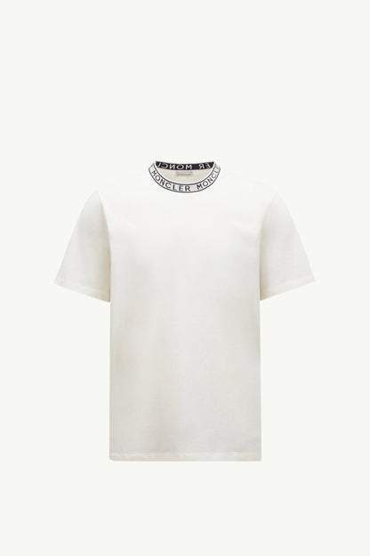 Moncler Logo-Trimmed Cotton T-Shirt Off White Off White