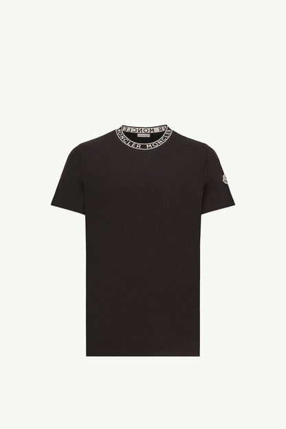 Moncler Logo-Trimmed Cotton T-Shirt Black Black