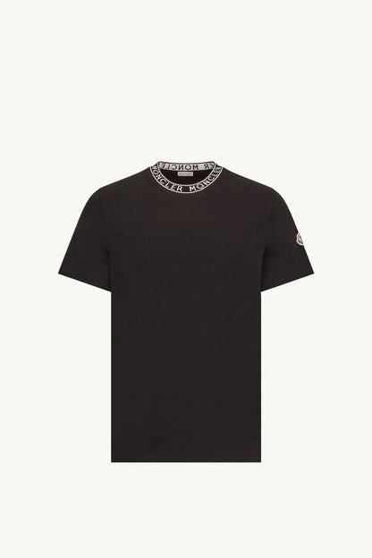 Moncler Logo-Trimmed Cotton T-Shirt Black Black