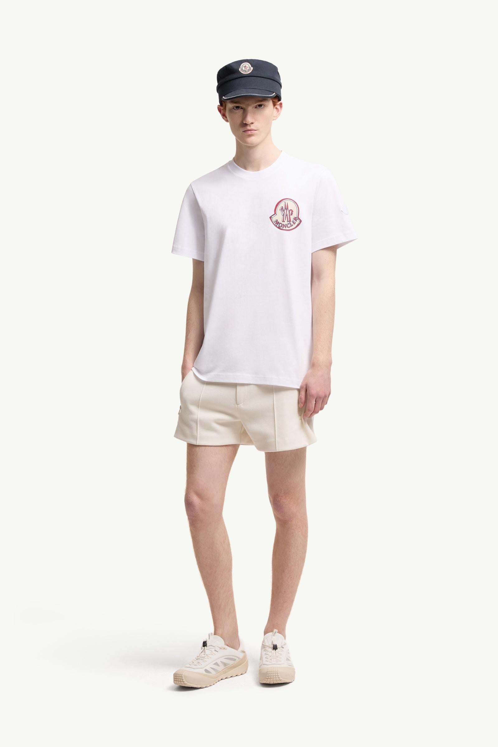 Moncler Logo Cotton T-Shirt White White