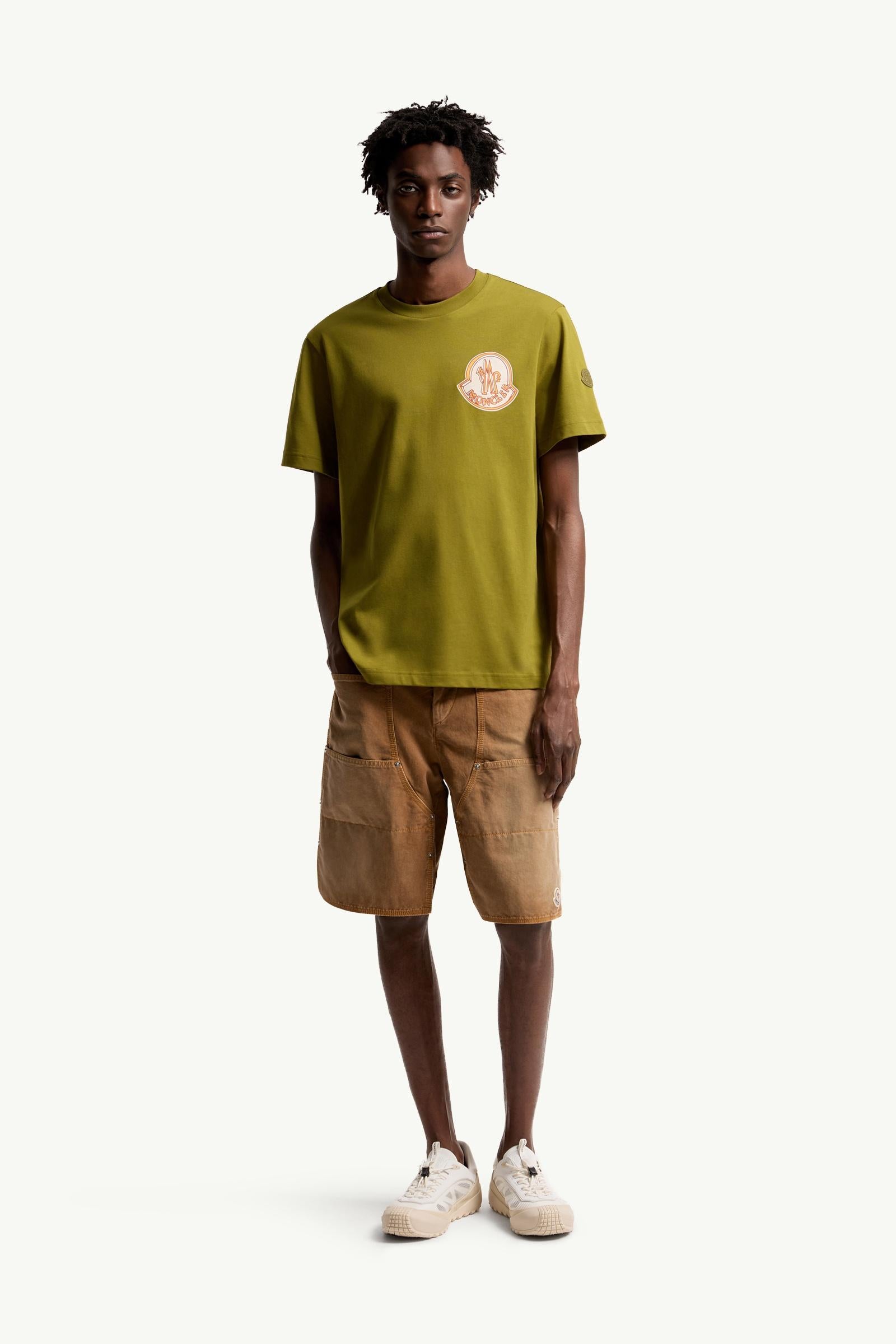 Moncler Logo Cotton T-Shirt Olive Green Olive Green