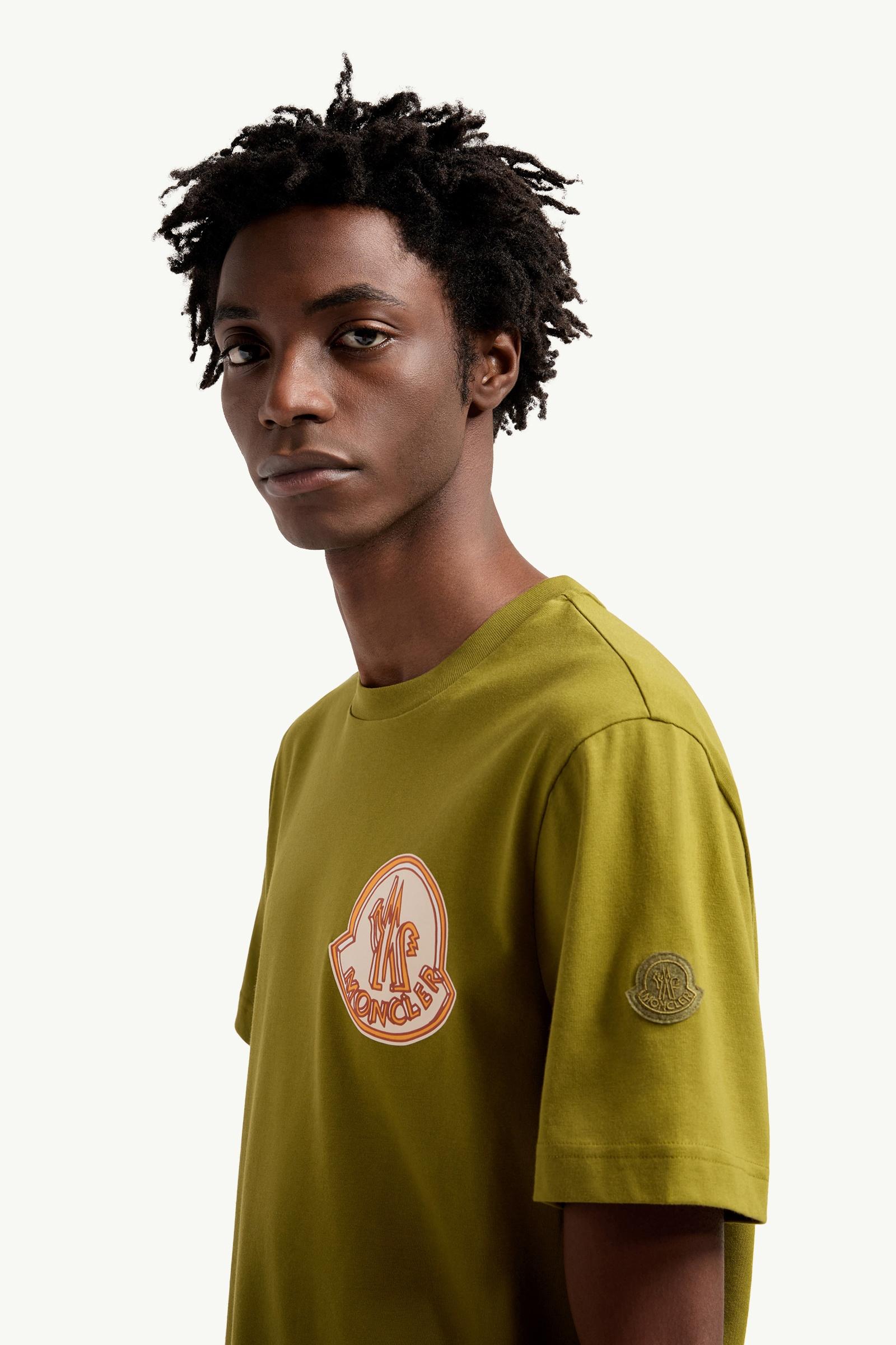 Moncler Logo Cotton T-Shirt Olive Green Olive Green
