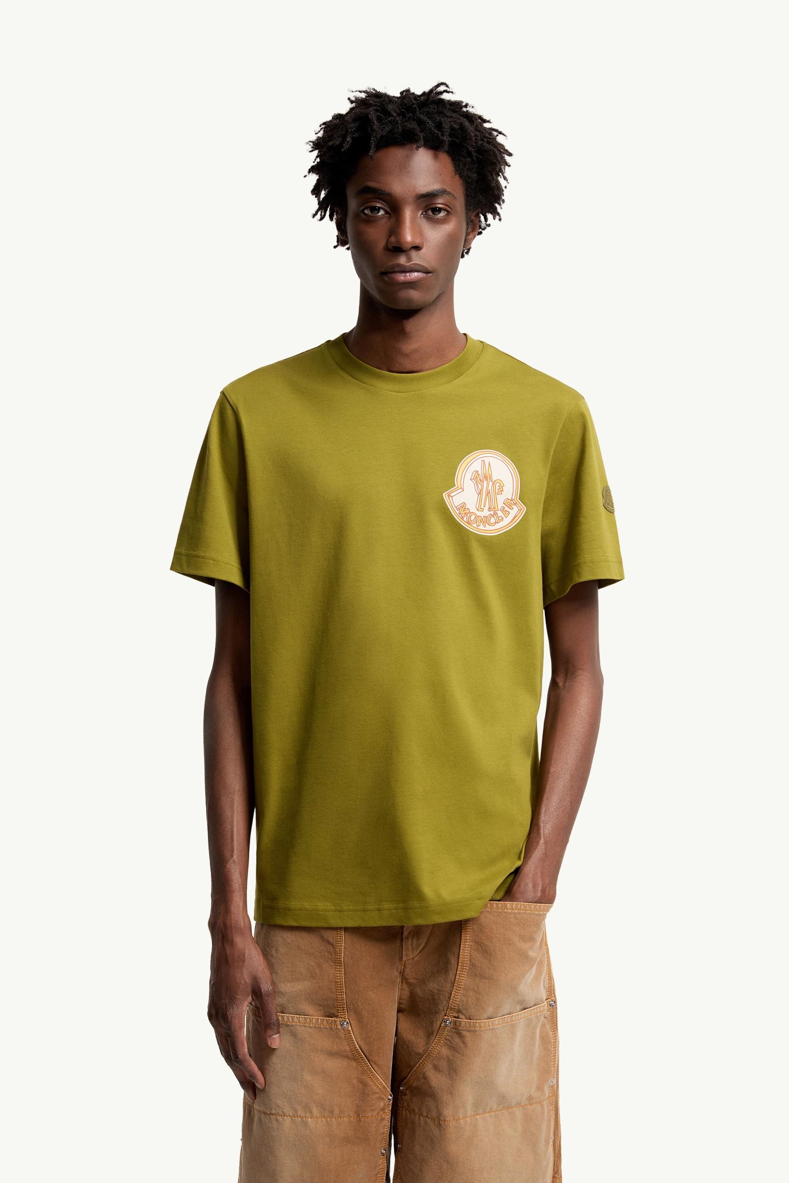 Moncler Logo Cotton T-Shirt Olive Green Olive Green