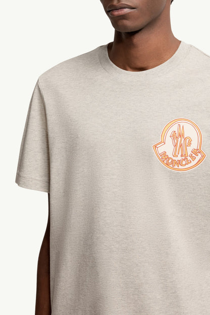 Moncler Logo Cotton T-Shirt Light Grey Light Grey