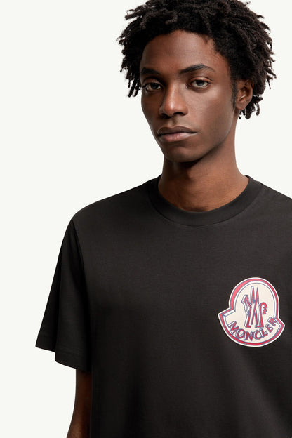 Moncler Logo Cotton T-Shirt Black Black