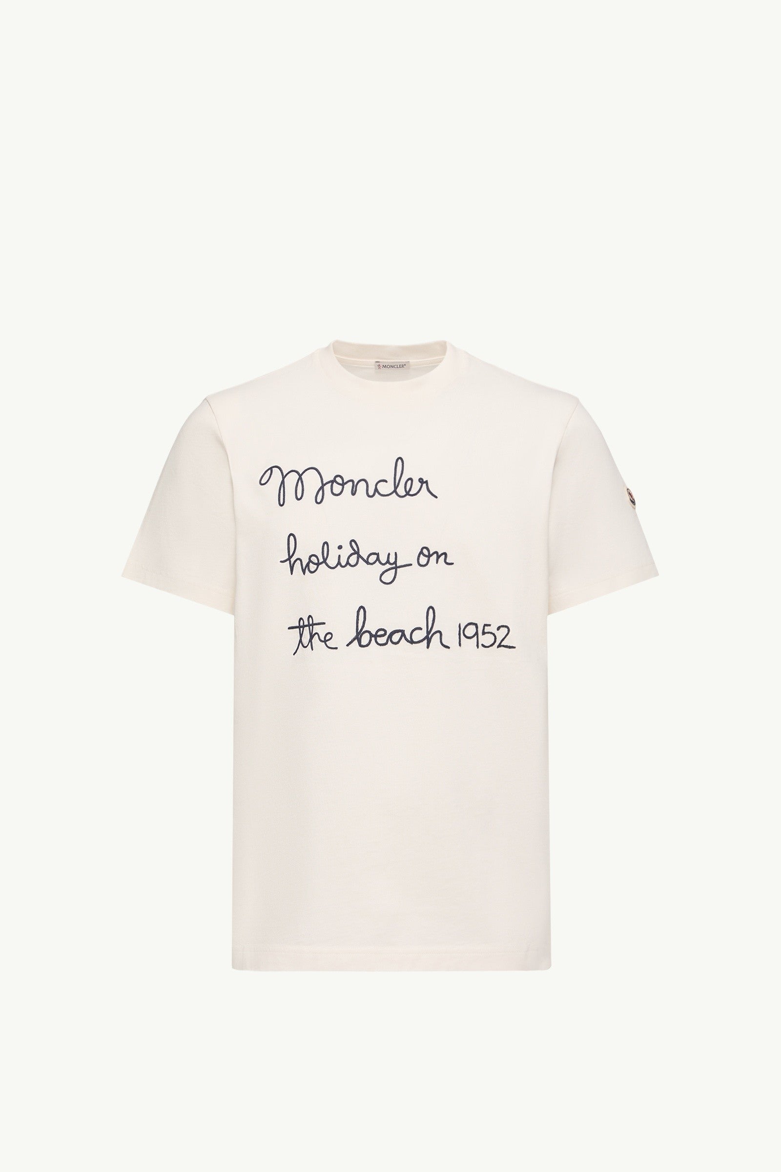 Moncler Embroidered Cotton T-Shirt White White