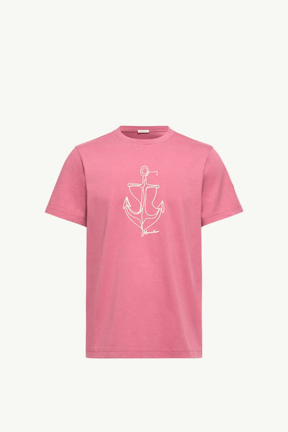 Moncler Embroidered Cotton T-Shirt Purple Purple