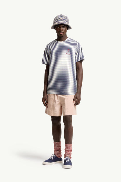 Moncler Striped Cotton & Modal Blend T-Shirt White & Blue White & Blue