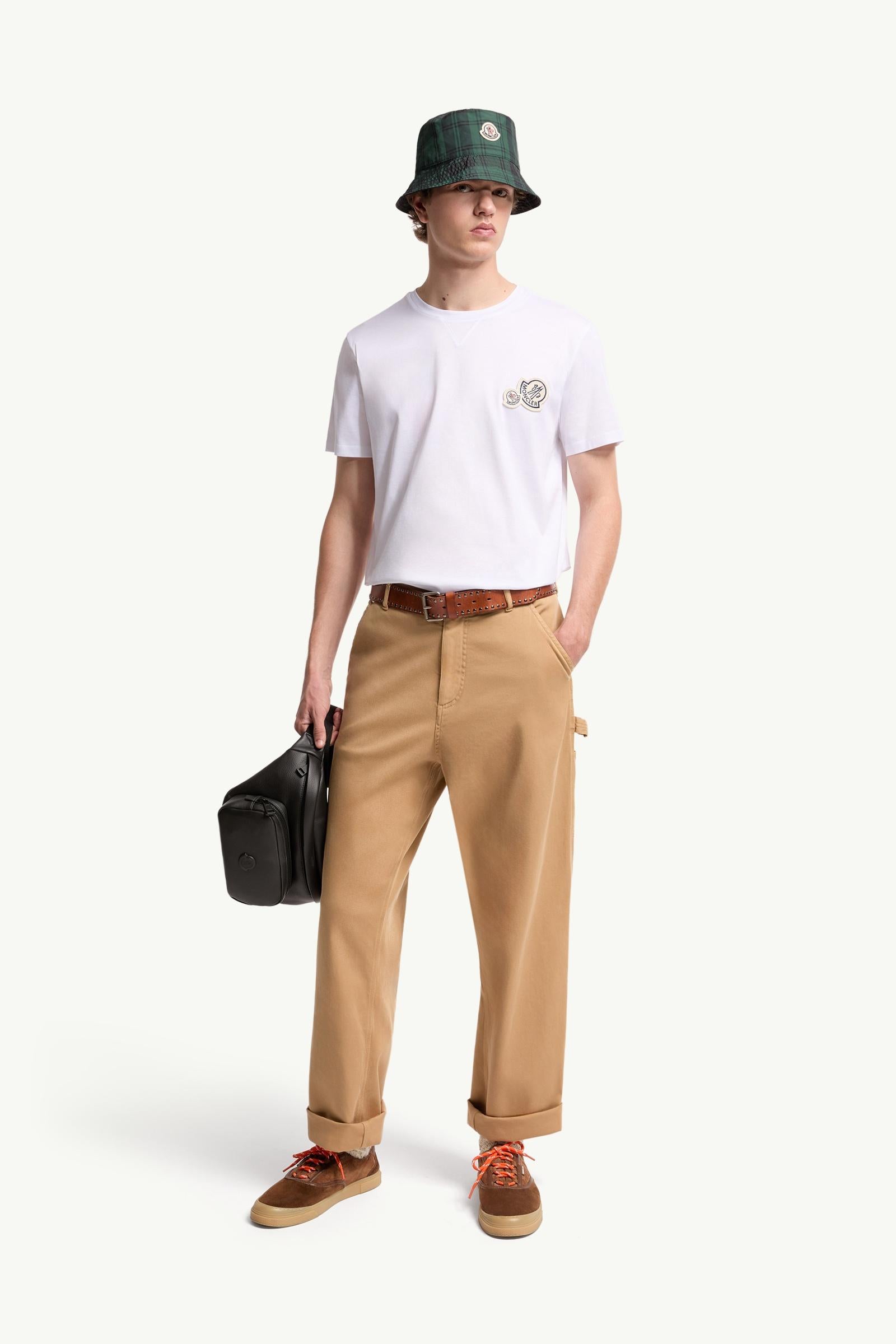 Moncler Double Logo Patch Cotton T-Shirt Optical White Optical White