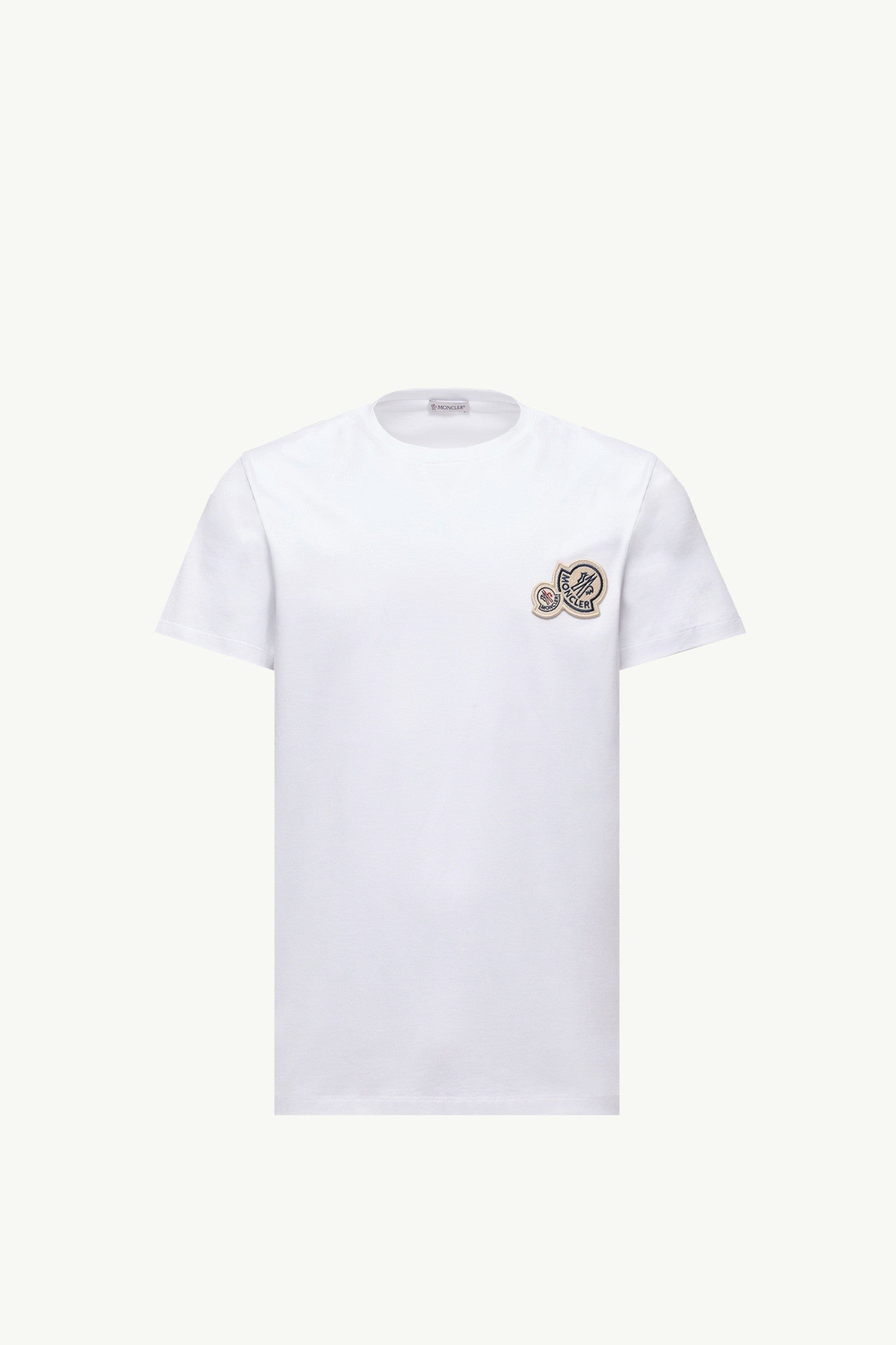 Moncler Double Logo Patch Cotton T-Shirt Optical White Optical White