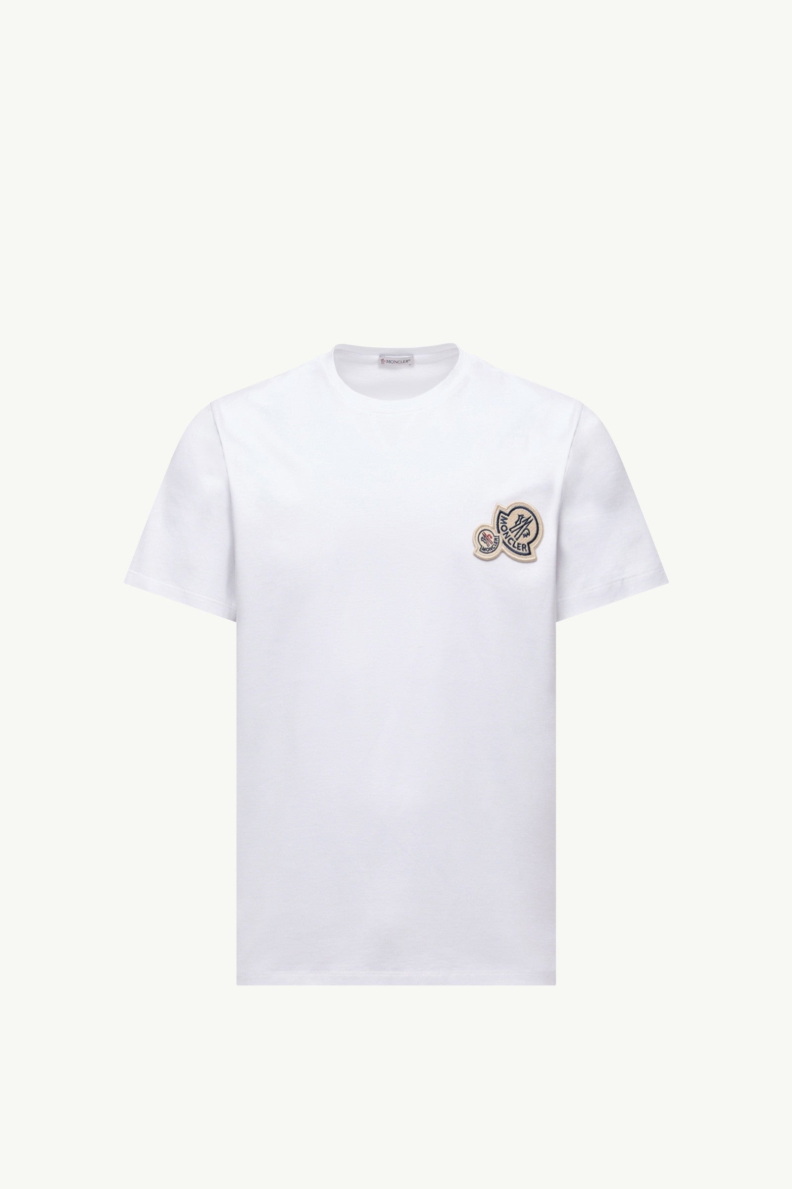 Moncler Double Logo Patch Cotton T-Shirt Optical White Optical White