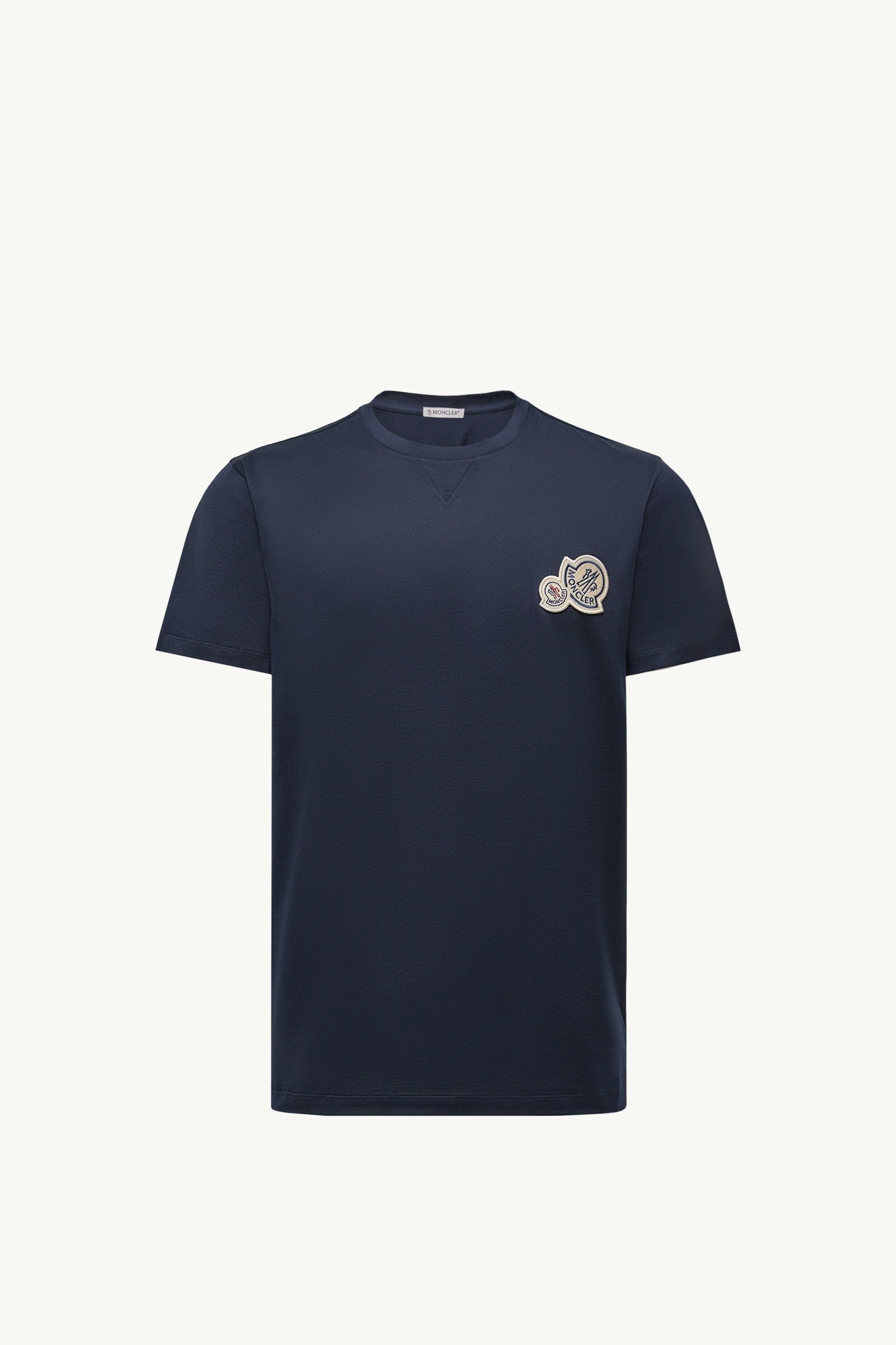 Moncler Double Logo Patch Cotton T-Shirt Dark Blue Dark Blue