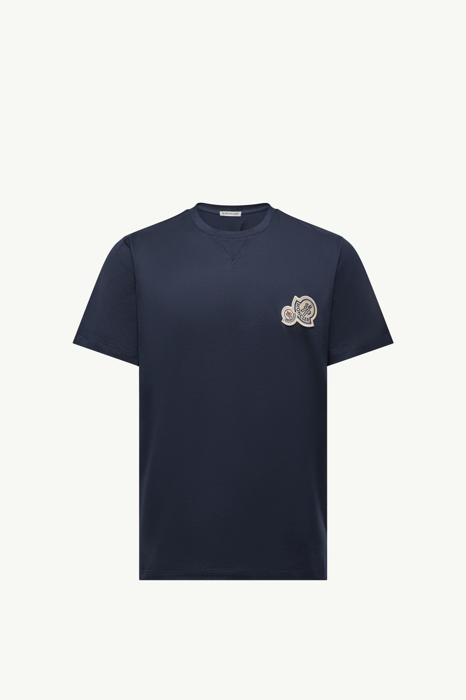 Moncler Double Logo Patch Cotton T-Shirt Dark Blue Dark Blue