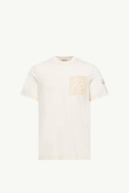Moncler Paisley Print Cotton T-Shirt White White