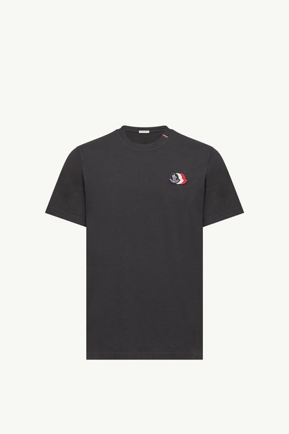 Moncler Embroidered Tricolor Logo Cotton T-Shirt Navy Blue Navy Blue