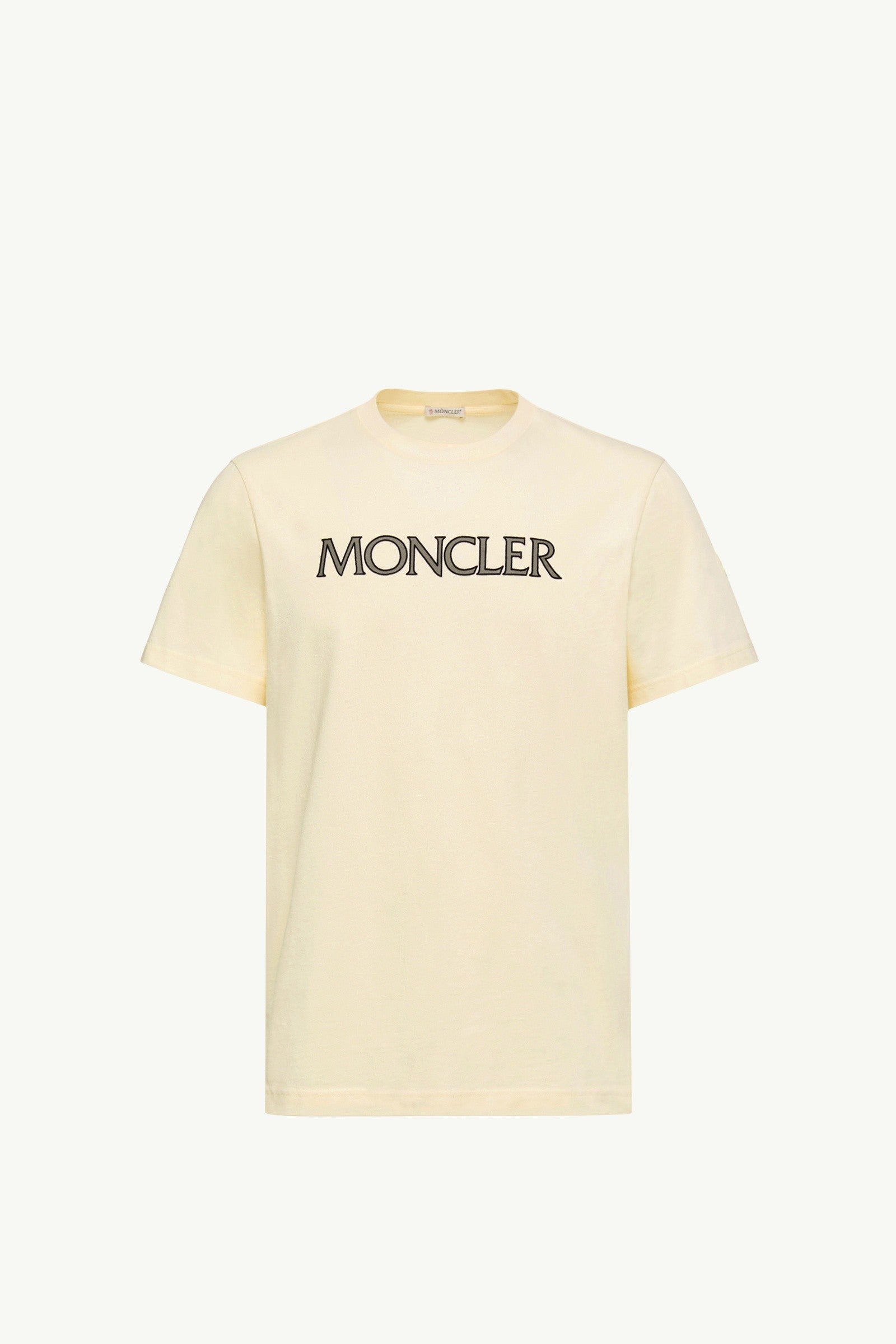 Moncler Logo Print Cotton T-Shirt White Ivory White Ivory