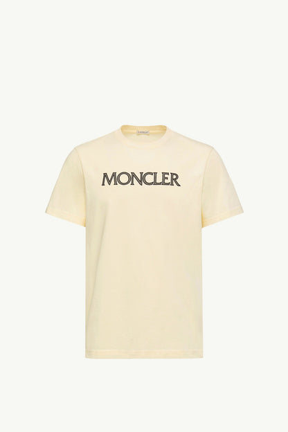 Moncler Logo Print Cotton T-Shirt White Ivory White Ivory