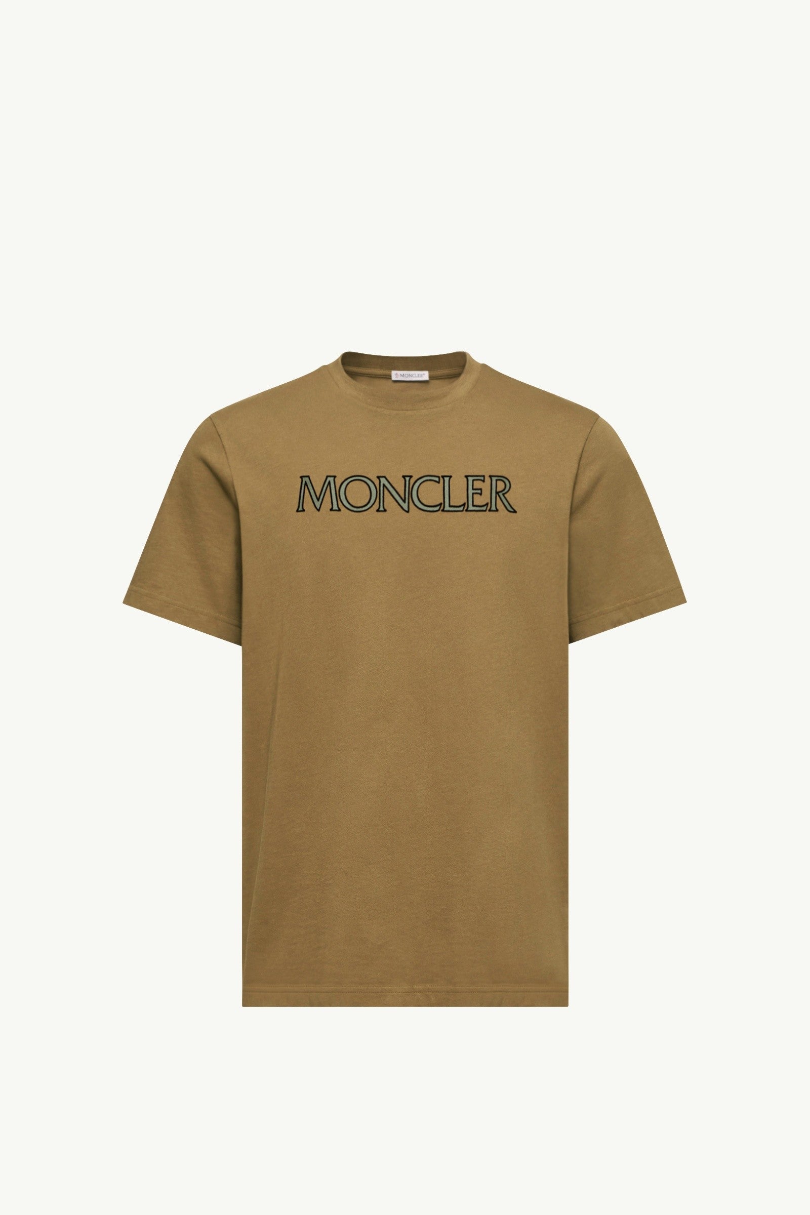 Moncler Logo Print Cotton T-Shirt Olive Green Olive Green