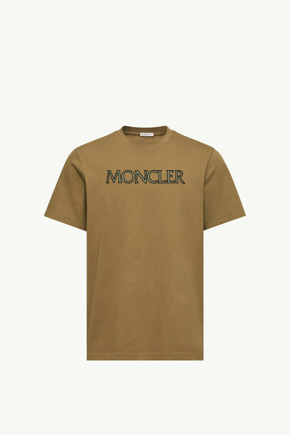 Moncler Logo Print Cotton T-Shirt Olive Green Olive Green
