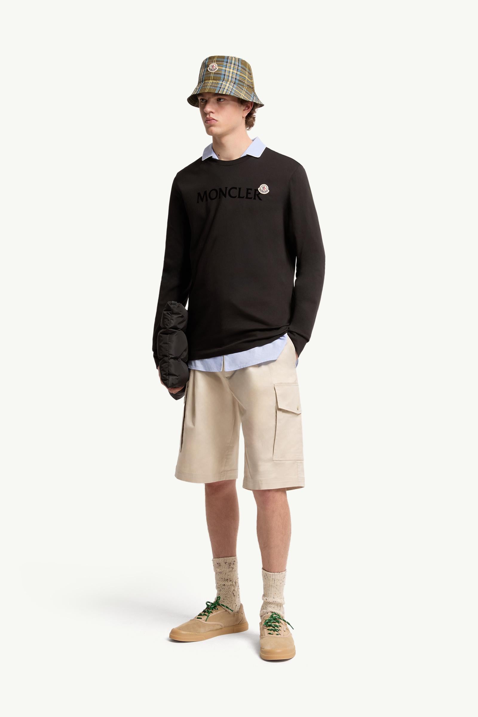 Moncler Logo Cotton Sweatshirt Black Black