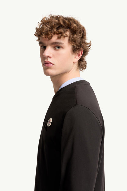 Moncler Logo Cotton Sweatshirt Black Black