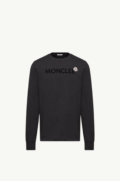 Moncler Logo Cotton Sweatshirt Black Black