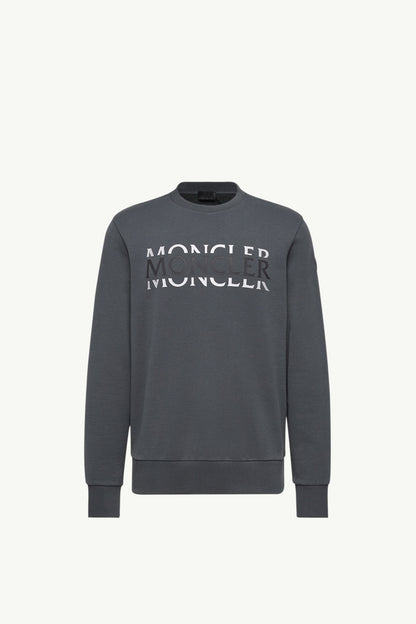 Moncler Logo Cotton Jersey Long Sleeve T-Shirt Dark Grey Dark Grey