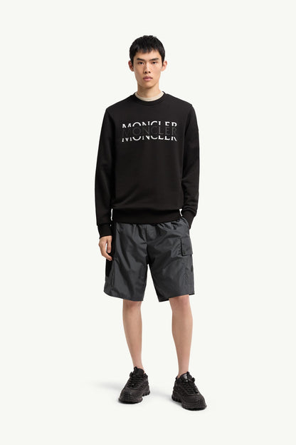Moncler Logo Cotton Jersey Long Sleeve T-Shirt Black Black