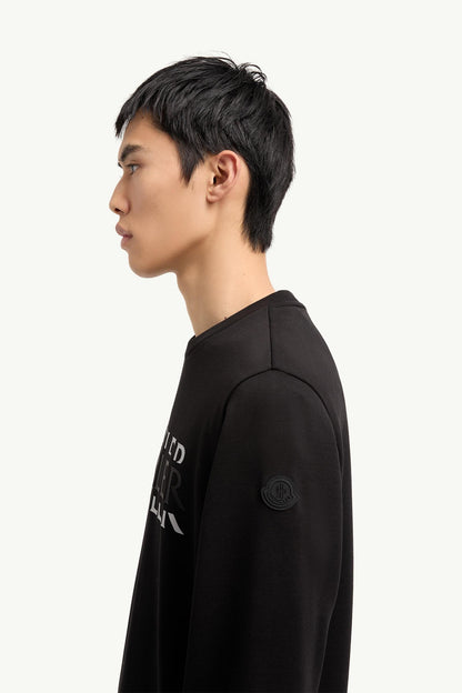 Moncler Logo Cotton Jersey Long Sleeve T-Shirt Black Black