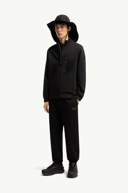 Moncler Logo Cotton Zip-Up Sweatshirt Black Black