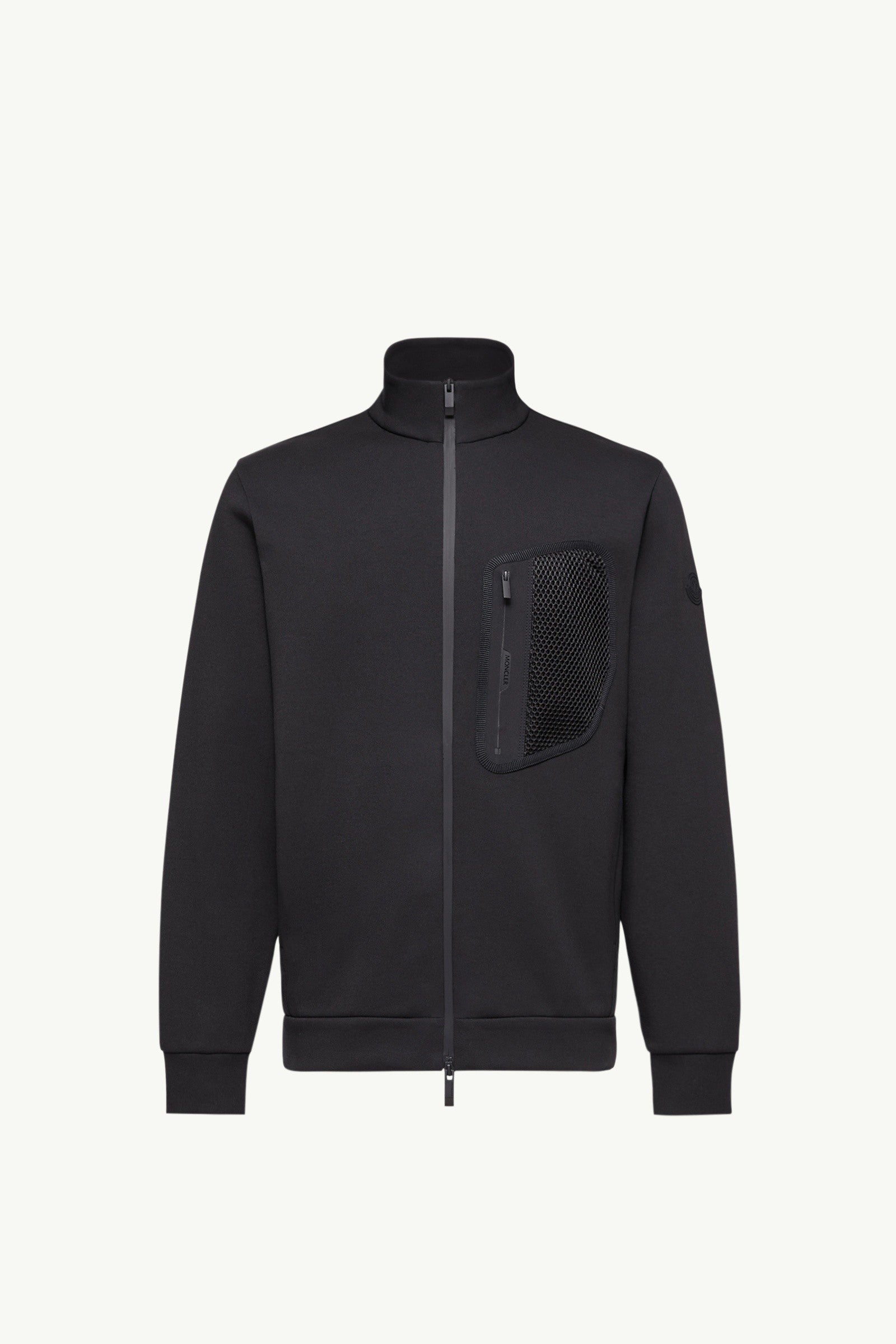 Moncler Logo Cotton Zip-Up Sweatshirt Black Black