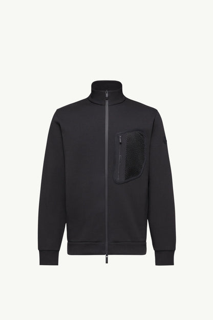 Moncler Logo Cotton Zip-Up Sweatshirt Black Black
