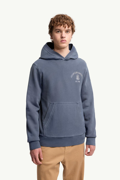 Moncler Rowing Logo Cotton Hoodie Cobalt Blue Cobalt Blue
